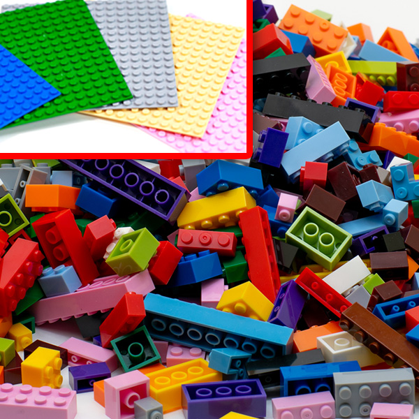 bricks blocks 1000 pieces 5 baseplates